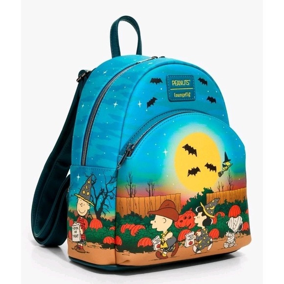 Loungefly Handbags - NEW Loungefly Peanuts Snoopy Gang Trick Or Treating Halloween Pumpkins Backpack